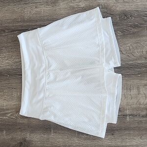 Lucy Activewear Lighten Up Layer Shorts Pleated Mesh Biker White Small